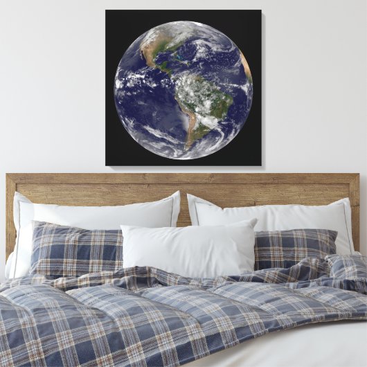 Amerika op Aardedag. Canvas Afdruk (Insitu (Slaapkamer))