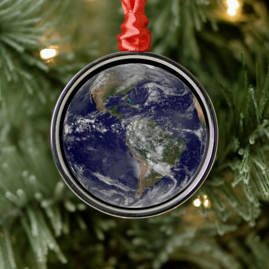 Amerika op Aardedag. Metalen Ornament (Boom)