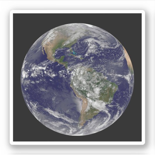 Amerika op Aardedag. Sticker (Voorkant)