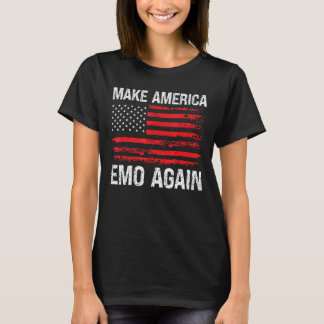 Amerika opnieuw laten emo VS vlag versperren Gothi T-shirt