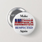 Amerika opnieuw laten RESPECTEREN Ronde Button 5,7 Cm (Voorkant /achterkant)