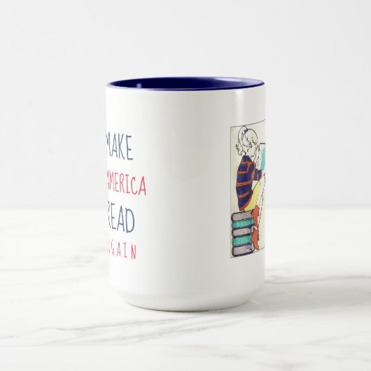 Amerika opnieuw lezen Literacy White en Blue Mok (Midden)