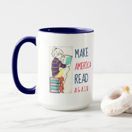 Amerika opnieuw lezen Literacy White en Blue Mok