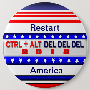 Amerika opnieuw opstarten ronde button 6,0 cm