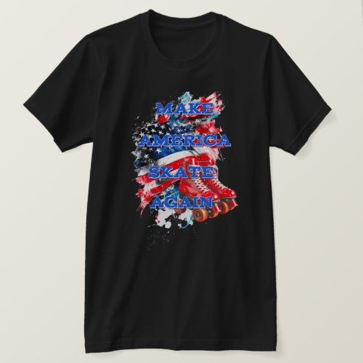 Amerika opnieuw Schaats maken met vlag T-shirt (Design voorkant)
