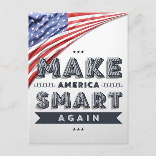 Amerika opnieuw slim maken vlaggenprotestparodie briefkaart (Voorkant)