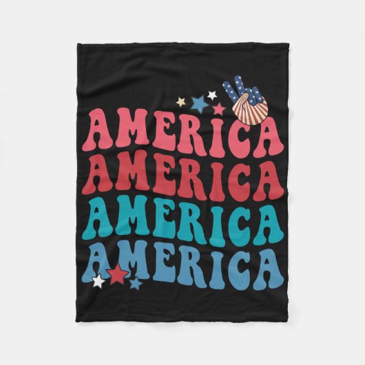 Amerika Patriottisch 4th Vierde van juli Onafhanke Fleece Deken (Voorkant)