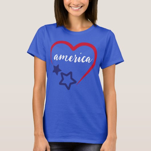 Amerika Patriottisch hart juli 4e vakantie T-shirt (Voorkant)