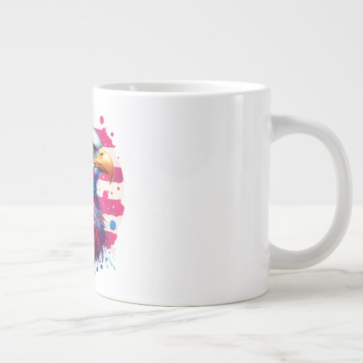 Amerika – Patriottisch USA Design voor 4 juli, Ve Grote Koffiekop (Rechts)