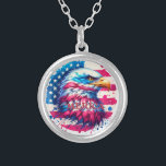 Amerika – Patriottisch USA Design voor 4 juli, Ve Zilver Vergulden Ketting<br><div class="desc">Vier de geest van Amerika met dit gedurfde en tijdloze ontwerp - perfect om het hele jaar door je patriottische trots te laten zien. Of je je nu opmaakt voor Independence Day, veteranen eert of gewoon de rode, witte en blauwe repeteert, dit door de VS geïnspireerde stuk is gemaakt voor...</div>