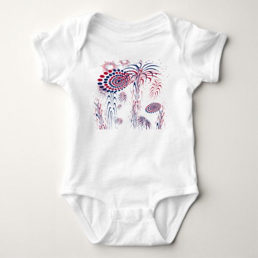 Amerika Patriottisch Vuurwerk 4 juli Romper (Voorkant)