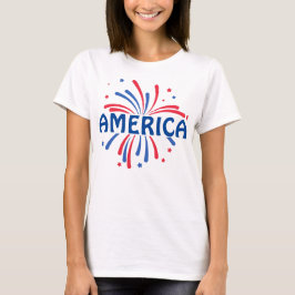 AMERIKA Patriottisch Vuurwerk juli 4e T-shirt