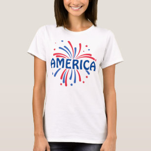 AMERIKA Patriottisch Vuurwerk juli 4e T-shirt