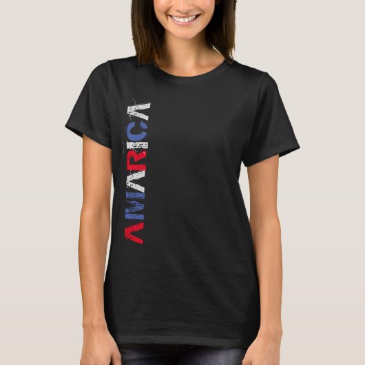 Amerika patriottische afbeelding VS Vlag Kleuren T-shirt (Voorkant)