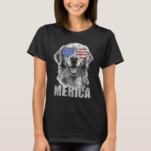 Amerika - Patriottische Amerikaanse vlag Golden Re T-shirt