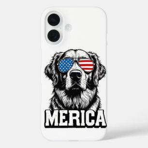 Amerika - Patriottische Golden Retriever iPhone 16 Hoesje