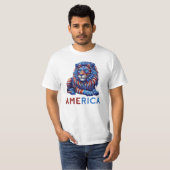 Amerika, patriottische leeuw t-shirt (Voorkant volledig)