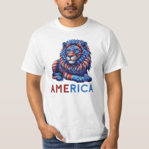 Amerika, patriottische leeuw t-shirt