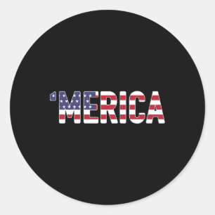Amerika - Patriottische Vlag Verenigde Staten Ronde Sticker