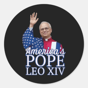 Amerika Paus Leo XIV Eerste Amerikaanse Paus uit C Ronde Sticker