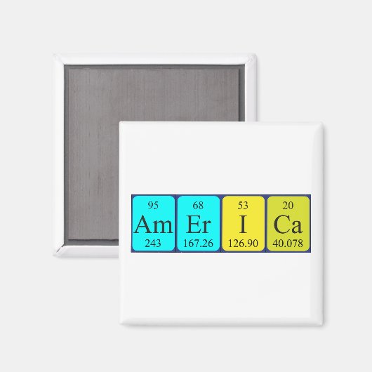 Amerika periodiek table name magnet (Voorkant / Achterkant)
