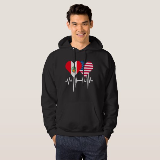Amerika Peru koppelt het hart Hoodie (Voorkant volledig)