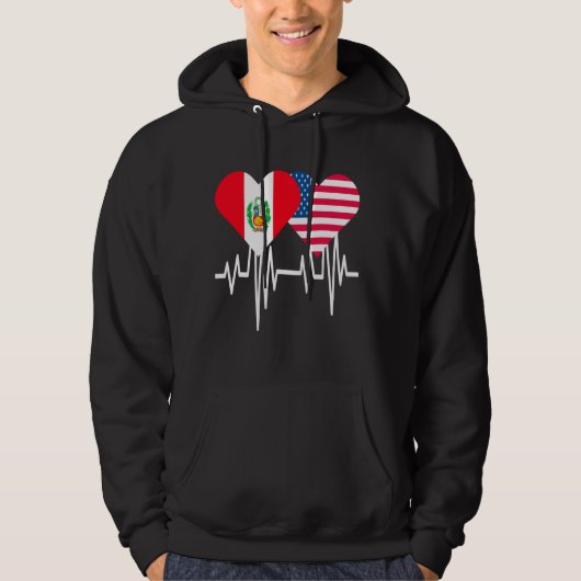 Amerika Peru koppelt het hart Hoodie (Voorkant)