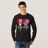 Amerika Peru koppelt het hart T-shirt (Voorkant volledig)