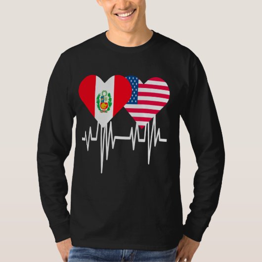 Amerika Peru koppelt het hart T-shirt (Voorkant)