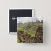 Amerika, Peru, Machu PIcchu. De oudheid Vierkante Button 5,1 Cm (Voorkant /achterkant)