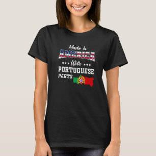 Amerika Portugees Onderdelen Portugal Kaart VS Vla T-shirt