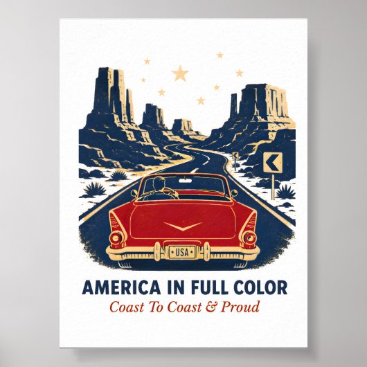 Amerika Poster in Volle Kleur (Voorkant)