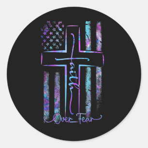 Amerika Pride Ons Vlag Geloof Boven Angst Gebed Ma Ronde Sticker