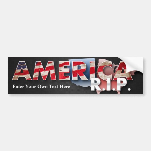 Amerika: R.I.P. Bumpersticker - ga jouw tekst in! (Voorkant)