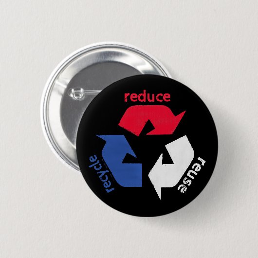 Amerika Recyclen Ronde Button 5,7 Cm (Voorkant /achterkant)