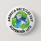 Amerika Recycles Day 15 november Ronde Button 5,7 Cm (Voorkant)