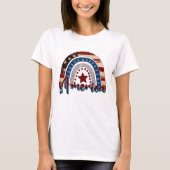 Amerika Red White Blue Star Patriotic Flag Rainbow T-shirt (Voorkant)