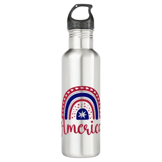 Amerika Regenboog Waterfles Waterfles (Voorkant)