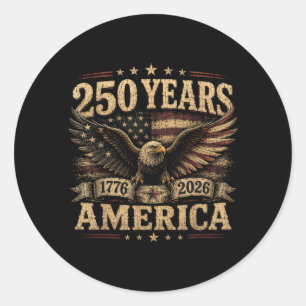Amerika Retro 250 Jaar 250ste Verjaardag VS Ronde Sticker