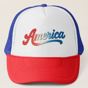 Amerika Retro Gradiënt - Patriottische Vlag Stijl Trucker Pet