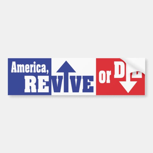 Amerika, REVIVE of DIE Bumpersticker (Voorkant)