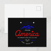 Amerika roept, ik moet gaan Donkere kleur Briefkaart (Voorkant / Achterkant)