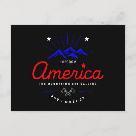 Amerika roept, ik moet gaan Donkere kleur Briefkaart