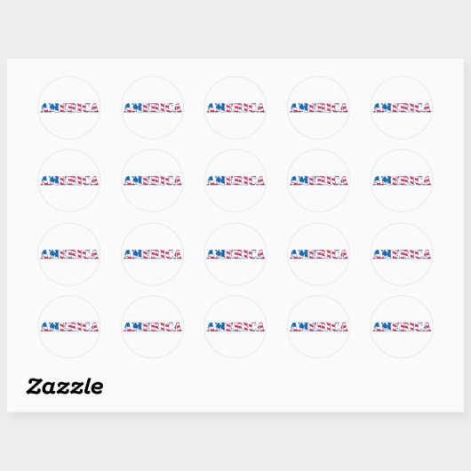 Amerika Ronde Sticker (Vel)