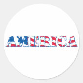 Amerika Ronde Sticker (Voorkant)