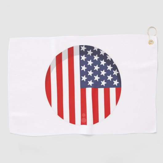 AMERIKA-Rondvloed GOLF TOWEL Golfhanddoek (Horizontaal)