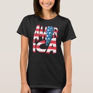 Amerika Rood Blauw Wit Verenigde Staten Vlag Macht T-shirt