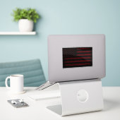 Amerika Rood Sticker (Laptop op bureau)