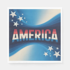 Amerika Rood Wit Blauw Lunch Servetten Set