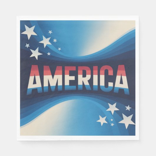 Amerika Rood Wit Blauw Lunch Servetten Set (Voorkant)